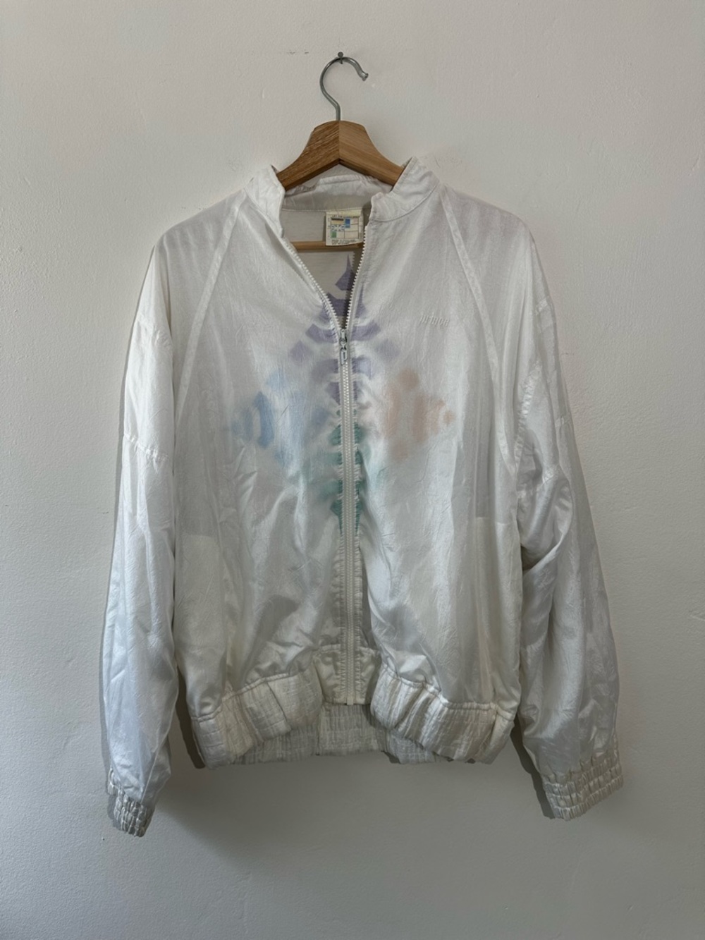 Vintage Prince White Bomber Jacket with Subtle Multicolor Print